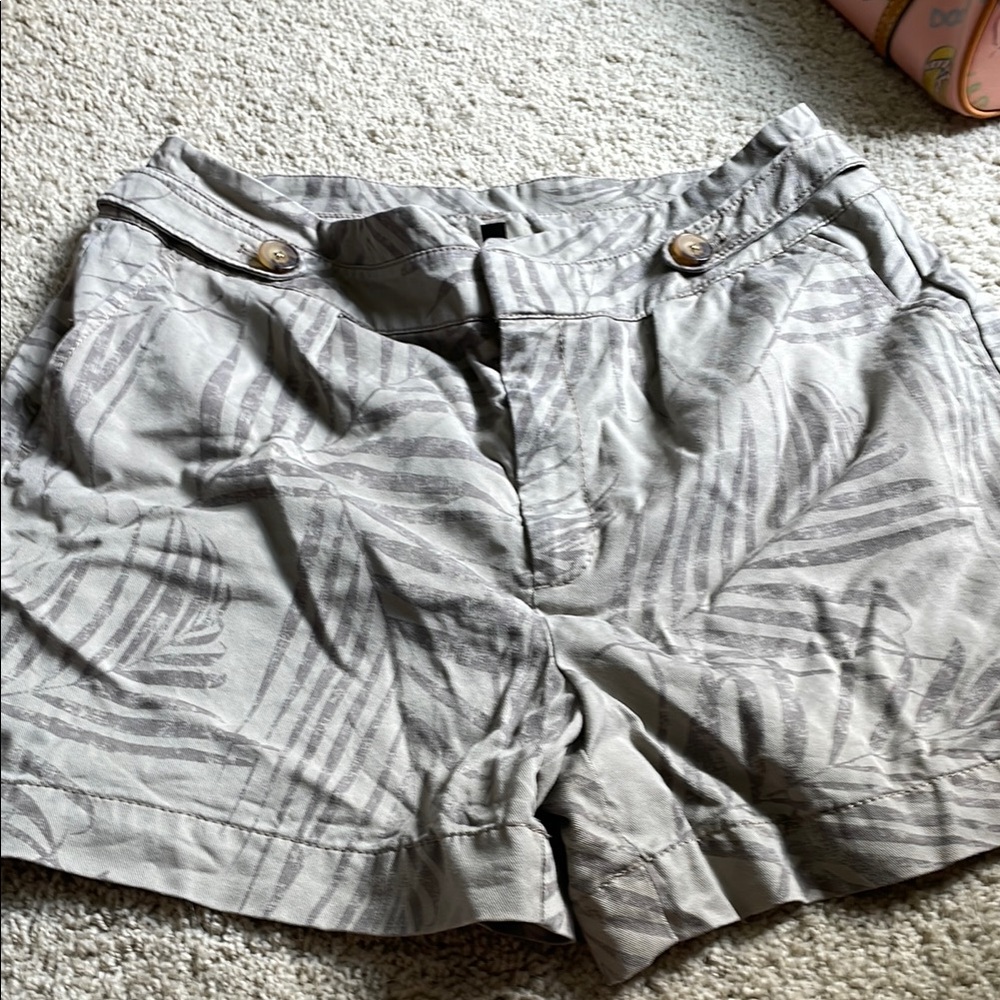 White House Black Market Gray Leaf High Waist Shorts